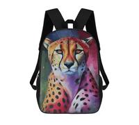 sinyumoney Mochila 17inch Impresa En 3D Colorful Cheetah Portrait Painting Mochilas Escolares Ligeras De Viaje Para Niños Y Niñas, Ideales Para Estudiantes De Secundaria.