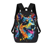 sinyumoney Mochila 17inch Impresa En 3D Colorful Dog Art Print-9 Mochilas Escolares Ligeras De Viaje Para Niños Y Niñas, Ideales Para Estudiantes De Secundaria.