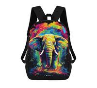 sinyumoney Mochila 17inch Impresa En 3D Colorful Elephant Art Print-1 Mochilas Escolares Ligeras De Viaje Para Niños Y Niñas, Ideales Para Estudiantes De Secundaria.