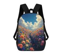 sinyumoney Mochila 17inch Impresa En 3D Colorful Flower Field with Butterflies Mochilas Escolares Ligeras De Viaje Para Niños Y Niñas, Ideales Para Estudiantes De Secundaria.