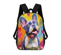 sinyumoney Mochila 17inch Impresa En 3D Colorful French Bulldog Art Print-3 Mochilas Escolares Ligeras De Viaje Para Niños Y Niñas, Ideales Para Estudiantes De Secundaria.