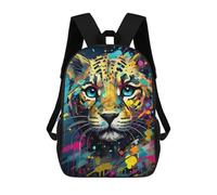 sinyumoney Mochila 17inch Impresa En 3D Colorful Leopard Portrait Mochilas Escolares Ligeras De Viaje Para Niños Y Niñas, Ideales Para Estudiantes De Secundaria.