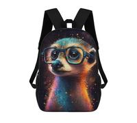 sinyumoney Mochila 17inch Impresa En 3D Colorful Meerkat with Glasses-3 Mochilas Escolares Ligeras De Viaje Para Niños Y Niñas, Ideales Para Estudiantes De Secundaria.