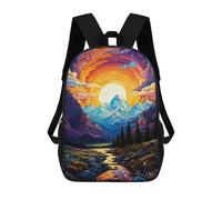 sinyumoney Mochila 17inch Impresa En 3D Colorful Mountain Sunset Landscape -1 Mochilas Escolares Ligeras De Viaje Para Niños Y Niñas, Ideales Para Estudiantes De Secundaria.