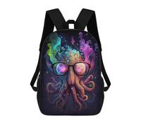 sinyumoney Mochila 17inch Impresa En 3D Colorful Octopus Glasses Art Print Mochilas Escolares Ligeras De Viaje Para Niños Y Niñas, Ideales Para Estudiantes De Secundaria.