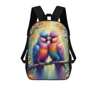 sinyumoney Mochila 17inch Impresa En 3D Colorful Parrots in Fantasy Forest Mochilas Escolares Ligeras De Viaje Para Niños Y Niñas, Ideales Para Estudiantes De Secundaria.