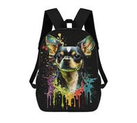 sinyumoney Mochila 17inch Impresa En 3D Colorful Splash Dog Art Print-3 Mochilas Escolares Ligeras De Viaje Para Niños Y Niñas, Ideales Para Estudiantes De Secundaria.