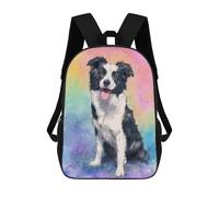 sinyumoney Mochila 17inch Impresa En 3D Colorful Watercolor Dog Portrait Mochilas Escolares Ligeras De Viaje Para Niños Y Niñas, Ideales Para Estudiantes De Secundaria.
