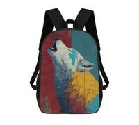 sinyumoney Mochila 17inch Impresa En 3D Colorful Wolf Wall Art Print Mochilas Escolares Ligeras De Viaje Para Niños Y Niñas, Ideales Para Estudiantes De Secundaria.