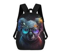 sinyumoney Mochila 17inch Impresa En 3D Cosmic Bear Glasses Art Print Mochilas Escolares Ligeras De Viaje Para Niños Y Niñas, Ideales Para Estudiantes De Secundaria.