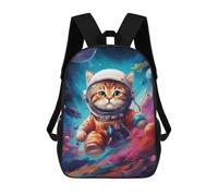 sinyumoney Mochila 17inch Impresa En 3D Cosmic Cat Explorer Mochilas Escolares Ligeras De Viaje Para Niños Y Niñas, Ideales Para Estudiantes De Secundaria.