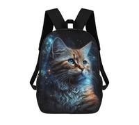 sinyumoney Mochila 17inch Impresa En 3D Cosmic Cat Portrait-70 Mochilas Escolares Ligeras De Viaje Para Niños Y Niñas, Ideales Para Estudiantes De Secundaria.