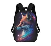 sinyumoney Mochila 17inch Impresa En 3D Cosmic Fox Portrait Artwork-1 Mochilas Escolares Ligeras De Viaje Para Niños Y Niñas, Ideales Para Estudiantes De Secundaria.