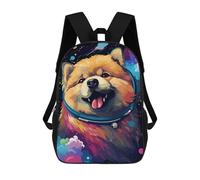 sinyumoney Mochila 17inch Impresa En 3D Cosmic Pomeranian Adventure Mochilas Escolares Ligeras De Viaje Para Niños Y Niñas, Ideales Para Estudiantes De Secundaria.