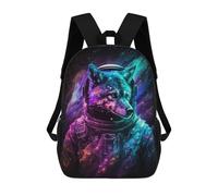 sinyumoney Mochila 17inch Impresa En 3D Cosmic Wolf Astronaut Art Print-4 Mochilas Escolares Ligeras De Viaje Para Niños Y Niñas, Ideales Para Estudiantes De Secundaria.