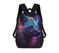 sinyumoney Mochila 17inch Impresa En 3D Cosmic Wolf Portrait Artwork-4 Mochilas Escolares Ligeras De Viaje Para Niños Y Niñas, Ideales Para Estudiantes De Secundaria.