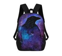 sinyumoney Mochila 17inch Impresa En 3D Crow Ravens Mochilas Escolares Ligeras De Viaje Para Niños Y Niñas, Ideales Para Estudiantes De Secundaria.
