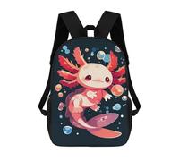 sinyumoney Mochila 17inch Impresa En 3D Cute Axolotl with Bubbles Mochilas Escolares Ligeras De Viaje Para Niños Y Niñas, Ideales Para Estudiantes De Secundaria.
