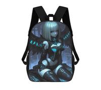 sinyumoney Mochila 17inch Impresa En 3D Dark Angel Anime Girl Gaming Mochilas Escolares Ligeras De Viaje Para Niños Y Niñas, Ideales Para Estudiantes De Secundaria.