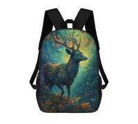 sinyumoney Mochila 17inch Impresa En 3D Deer Floral Mochilas Escolares Ligeras De Viaje Para Niños Y Niñas, Ideales Para Estudiantes De Secundaria.