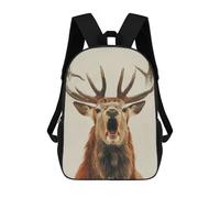 sinyumoney Mochila 17inch Impresa En 3D Deer with Big Antlers Mochilas Escolares Ligeras De Viaje Para Niños Y Niñas, Ideales Para Estudiantes De Secundaria.