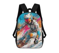 sinyumoney Mochila 17inch Impresa En 3D Dynamic Skiing Action Painting Mochilas Escolares Ligeras De Viaje Para Niños Y Niñas, Ideales Para Estudiantes De Secundaria.