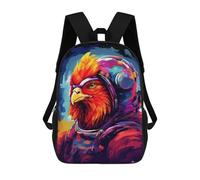 sinyumoney Mochila 17inch Impresa En 3D Eagle Astronaut Space Art Mochilas Escolares Ligeras De Viaje Para Niños Y Niñas, Ideales Para Estudiantes De Secundaria.