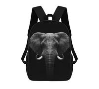 sinyumoney Mochila 17inch Impresa En 3D Elephant Head Art Mochilas Escolares Ligeras De Viaje Para Niños Y Niñas, Ideales Para Estudiantes De Secundaria.