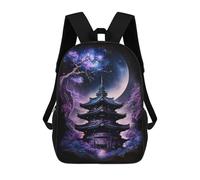 sinyumoney Mochila 17inch Impresa En 3D Enchanted Pagoda Night Scene -1 Mochilas Escolares Ligeras De Viaje Para Niños Y Niñas, Ideales Para Estudiantes De Secundaria.