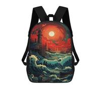 sinyumoney Mochila 17inch Impresa En 3D Fantasy Sea Sunset Mochilas Escolares Ligeras De Viaje Para Niños Y Niñas, Ideales Para Estudiantes De Secundaria.