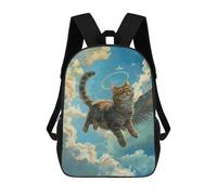 sinyumoney Mochila 17inch Impresa En 3D Flying Angel Cat Art Print Mochilas Escolares Ligeras De Viaje Para Niños Y Niñas, Ideales Para Estudiantes De Secundaria.