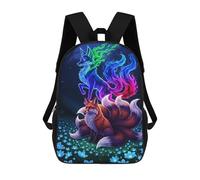 sinyumoney Mochila 17inch Impresa En 3D Fox Spirits in A Floral Glade Mochilas Escolares Ligeras De Viaje Para Niños Y Niñas, Ideales Para Estudiantes De Secundaria.