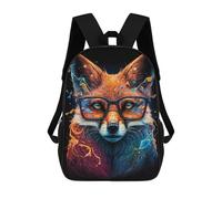 sinyumoney Mochila 17inch Impresa En 3D Fox with Glasses Art Print Mochilas Escolares Ligeras De Viaje Para Niños Y Niñas, Ideales Para Estudiantes De Secundaria.