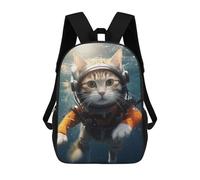 sinyumoney Mochila 17inch Impresa En 3D Funny Diving Scuba Cat Mochilas Escolares Ligeras De Viaje Para Niños Y Niñas, Ideales Para Estudiantes De Secundaria.