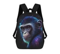 sinyumoney Mochila 17inch Impresa En 3D Galactic Chimpanzee Portrait-5 Mochilas Escolares Ligeras De Viaje Para Niños Y Niñas, Ideales Para Estudiantes De Secundaria.