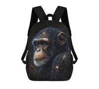 sinyumoney Mochila 17inch Impresa En 3D Galactic Chimpanzee Portrait Mochilas Escolares Ligeras De Viaje Para Niños Y Niñas, Ideales Para Estudiantes De Secundaria.