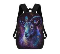 sinyumoney Mochila 17inch Impresa En 3D Galactic Goat Portrait -6 Mochilas Escolares Ligeras De Viaje Para Niños Y Niñas, Ideales Para Estudiantes De Secundaria.