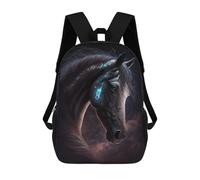 sinyumoney Mochila 17inch Impresa En 3D Galactic Horse Head Art Print Mochilas Escolares Ligeras De Viaje Para Niños Y Niñas, Ideales Para Estudiantes De Secundaria.