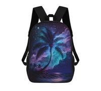 sinyumoney Mochila 17inch Impresa En 3D Galactic Palm Beach Mochilas Escolares Ligeras De Viaje Para Niños Y Niñas, Ideales Para Estudiantes De Secundaria.