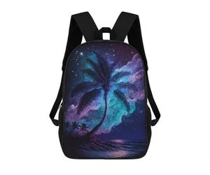 sinyumoney Mochila 17inch Impresa En 3D Galactic Palm Beach Mochilas Escolares Ligeras De Viaje Para Niños Y Niñas, Ideales Para Estudiantes De Secundaria.