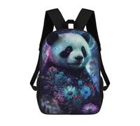 sinyumoney Mochila 17inch Impresa En 3D Galactic Panda with Flowers -2 Mochilas Escolares Ligeras De Viaje Para Niños Y Niñas, Ideales Para Estudiantes De Secundaria.
