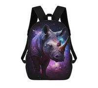 sinyumoney Mochila 17inch Impresa En 3D Galactic Rhino Art Print-1 Mochilas Escolares Ligeras De Viaje Para Niños Y Niñas, Ideales Para Estudiantes De Secundaria.