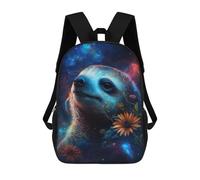 sinyumoney Mochila 17inch Impresa En 3D Galactic Sloth with Flowers -2 Mochilas Escolares Ligeras De Viaje Para Niños Y Niñas, Ideales Para Estudiantes De Secundaria.