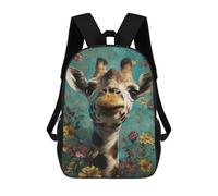 sinyumoney Mochila 17inch Impresa En 3D Giraffe Floral Background Mochilas Escolares Ligeras De Viaje Para Niños Y Niñas, Ideales Para Estudiantes De Secundaria.