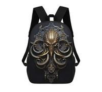 sinyumoney Mochila 17inch Impresa En 3D Golden Sea Kraken Monarch Mochilas Escolares Ligeras De Viaje Para Niños Y Niñas, Ideales Para Estudiantes De Secundaria.