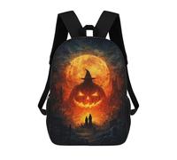 sinyumoney Mochila 17inch Impresa En 3D Halloween Night Scene Mochilas Escolares Ligeras De Viaje Para Niños Y Niñas, Ideales Para Estudiantes De Secundaria.