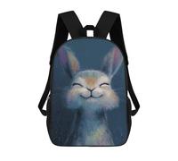 sinyumoney Mochila 17inch Impresa En 3D Happy Bunny Illustration Mochilas Escolares Ligeras De Viaje Para Niños Y Niñas, Ideales Para Estudiantes De Secundaria.