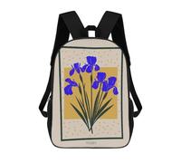 sinyumoney Mochila 17inch Impresa En 3D Irises Floral Mid Century Mochilas Escolares Ligeras De Viaje Para Niños Y Niñas, Ideales Para Estudiantes De Secundaria.