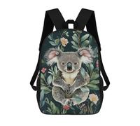 sinyumoney Mochila 17inch Impresa En 3D Koala with Flowers Art Print Mochilas Escolares Ligeras De Viaje Para Niños Y Niñas, Ideales Para Estudiantes De Secundaria.