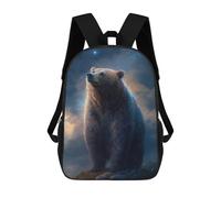 sinyumoney Mochila 17inch Impresa En 3D Magical Celestial Bear Art Print Mochilas Escolares Ligeras De Viaje Para Niños Y Niñas, Ideales Para Estudiantes De Secundaria.